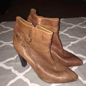 Size 11 Nine West Brown Leather Booties